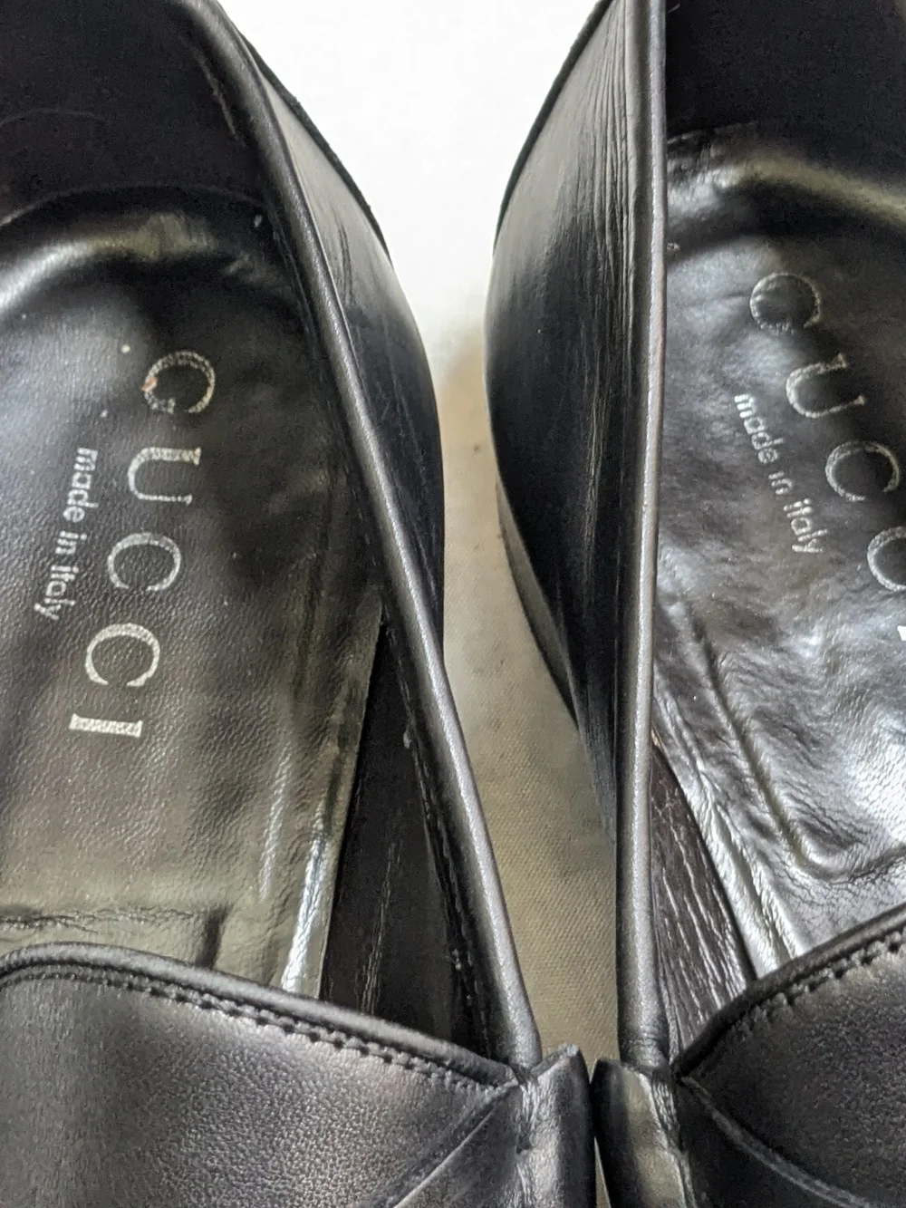 Gucci Men’s Black Leather Horsebit Loafers 13 D
